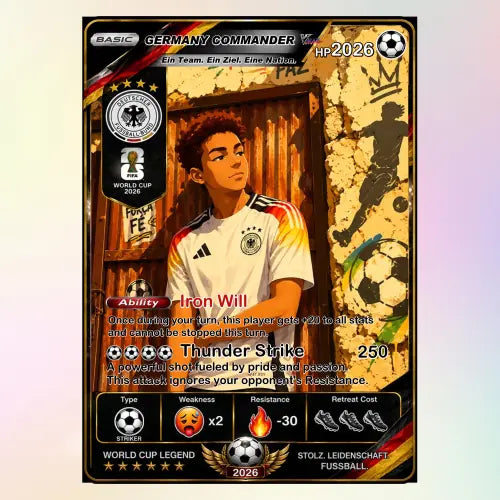 World Cup 2026 Custom Soccer Card, Personalized Football Trading Card, Pokémon-Style Fan Card with Photo, Unique Gift for Soccer Fans - CPC-WC-GER