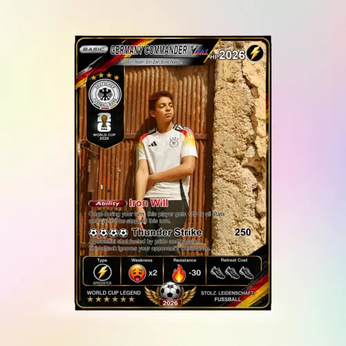 World Cup 2026 Custom Soccer Card, Personalized Football Trading Card, Pokémon-Style Fan Card with Photo, Unique Gift for Soccer Fans - CPC-WC-GER