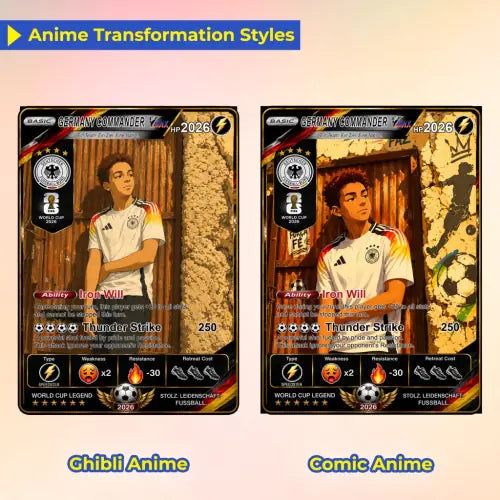 World Cup 2026 Custom Soccer Card, Personalized Football Trading Card, Pokémon-Style Fan Card with Photo, Unique Gift for Soccer Fans - CPC-WC-GER